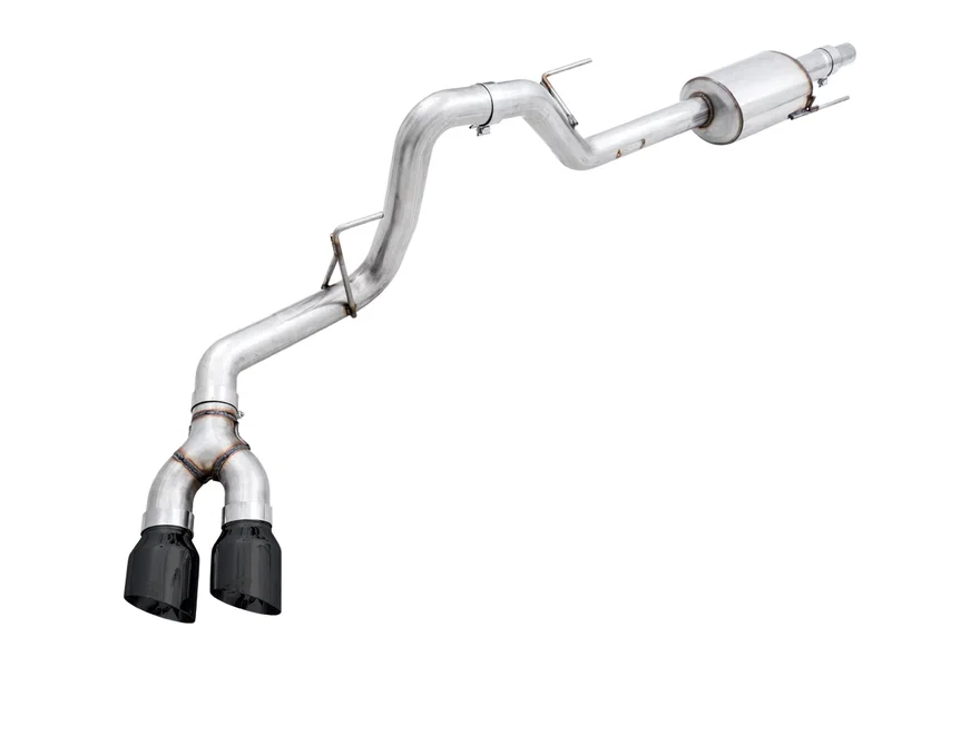 0FG Single Exit Exhaust for '15-'20 F-150 - 4.5" Diamond Black Tips