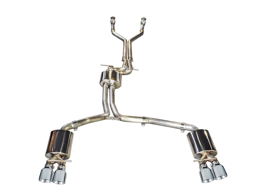 Touring Edition Exhaust for Audi C7 S7 4.0T - 4" Chrome Silver Tips