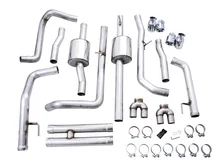 0FG Catback Exhaust for 4th Gen Silverado/Sierra 1500 6.2L (with bumper cutouts) - 4" Chrome Silver Tips image 4