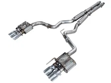 SwitchPath™ Cat-back Exhaust for '18-'23 S550 Mustang GT - Quad Chrome Silver Tips image 1