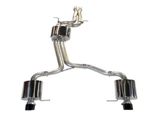 Touring Edition Exhaust for 8R Q5 3.0T Dual Outlet, Diamond Black Tips image 1
