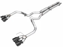 Track Edition Exhaust for S650 Ford Mustang GT Fastback - Quad Diamond Black Tips image 1