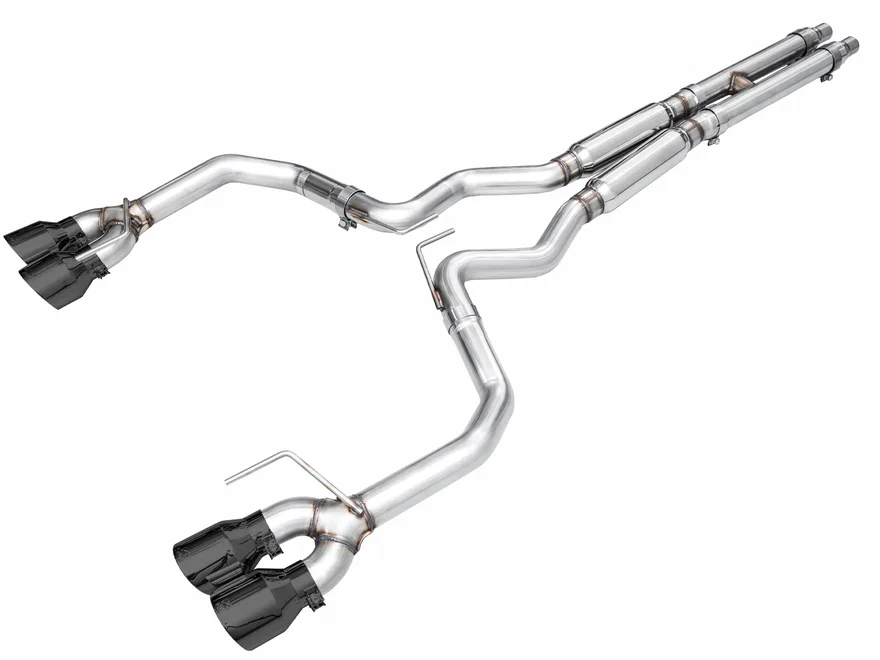 Track Edition Exhaust for S650 Ford Mustang GT Fastback - Quad Diamond Black Tips