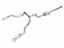 0FG Non-Resonated Catback for '21+ Ford F-150 (With Bumper Cutouts) - 5" Chrome Silver Tips image 1