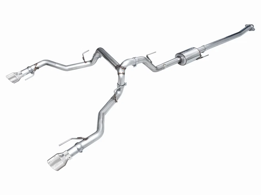 0FG Non-Resonated Catback for '21+ Ford F-150 (With Bumper Cutouts) - 5" Chrome Silver Tips