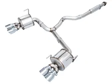 Touring Edition Catback Exhaust for VB Subaru WRX - 4" Chrome Silver Tips image 1
