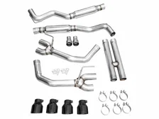 Track Edition Exhaust for S650 Ford Mustang GT Fastback - Quad Diamond Black Tips image 5