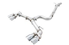 Track Edition Exhaust for MK7 Golf R - Chrome Silver Tips, 102mm image 1