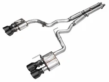 SwitchPath™ Exhaust for Ford Mustang S550 Mach1 - Quad Diamond Black Tips image 1