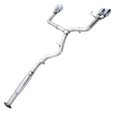 Track Edition Exhaust for VA / GV WRX / STI Sedan - 4" Chrome Silver Quad Tips for Subaru image 2
