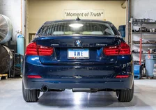 Touring Edition Exhaust + Performance Mid Pipe for BMW F30 320i - 4" Chrome Silver Tip image 3