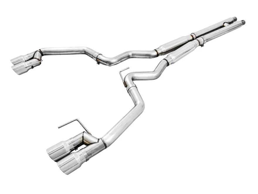 Track Edition Cat-back Exhaust for the '18-'23 S550 Mustang GT - Quad Chrome Silver Tips