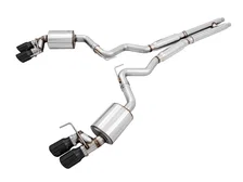 Touring Edition Cat-back Exhaust for the '18-'23 S550 Mustang GT - Quad Diamond Black Tips image 1