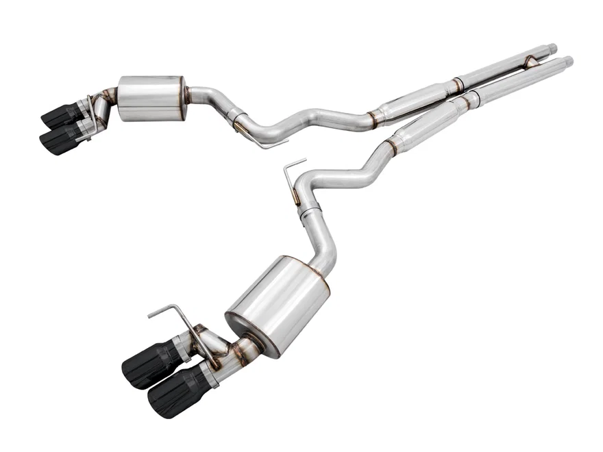 Touring Edition Cat-back Exhaust for the '18-'23 S550 Mustang GT - Quad Diamond Black Tips