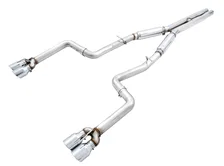 Track Edition Exhaust for 15+ Challenger 6.4 / 6.2 SC - Chrome Silver Quad Tips image 1