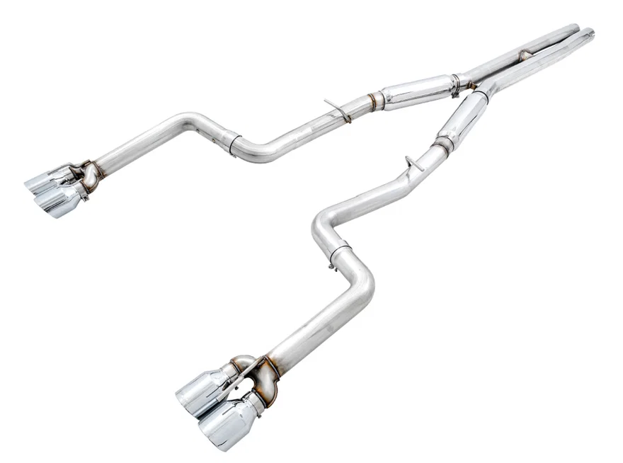 Track Edition Exhaust for 15+ Challenger 6.4 / 6.2 SC - Chrome Silver Quad Tips