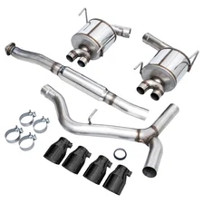 Touring Edition Exhaust for VA STI / GV WRX / GV STI Sedan - 4" Diamond Black Quad Tips for Subaru image 3