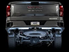 0FG Catback Split Rear Exit Exhaust for 4th Gen Silverado/Sierra 1500 5.3L (Flat Bumper) - Dual Diamond Black Tips image 8