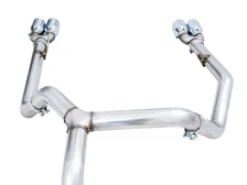 0FG Catback Split Rear Exit Exhaust for 4th Gen Silverado/Sierra 1500 5.3L (With Bumper Cutouts) - Quad Chrome Silver Tips image 2