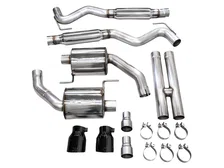 Touring Edition Exhaust for S650 Ford Mustang GT Fastback - Dual Diamond Black Tips image 5