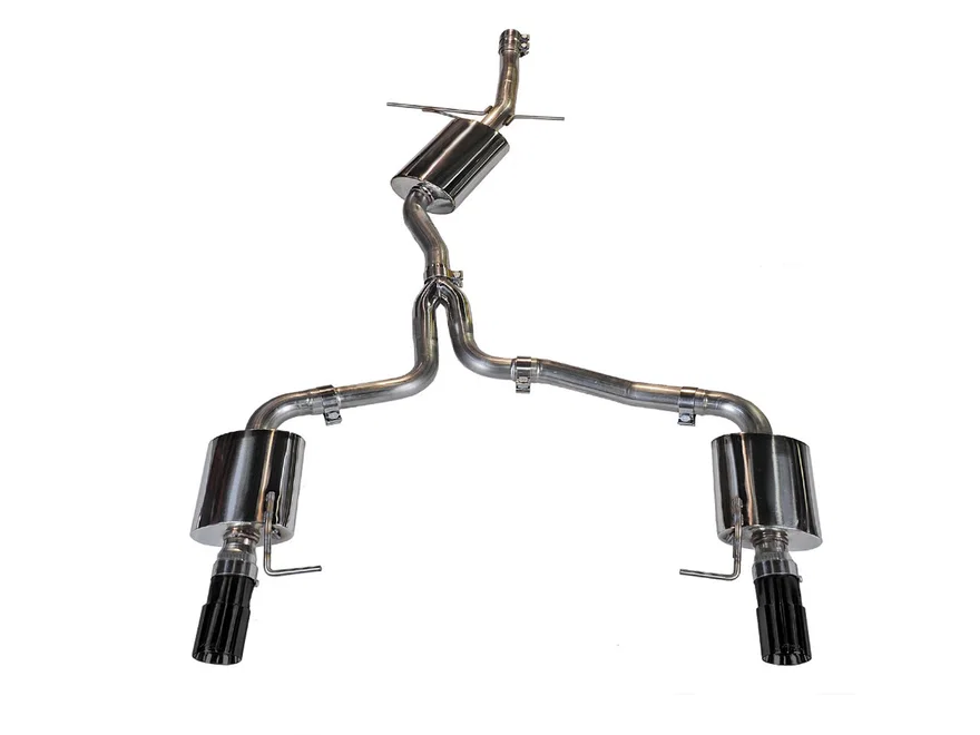 Touring Edition Exhaust for B8/B8.5 A4 2.0T - Dual Outlet, Diamond Black Tips for Audi A4 Quattro