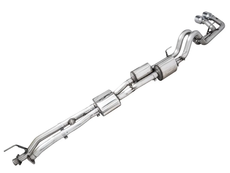 0FG Exhaust with BashGuard for 3rd Gen Tacoma - Dual Chrome Silver Tips