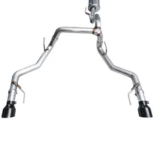 0FG Non-Resonated Catback for '21+ Ford F-150 (With Bumper Cutouts) - 5" Diamond Black Tips image 3