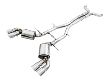 Touring Edition Catback Exhaust for Gen6 Camaro SS/ZL1/LT1, Quad Outlet - Resonated - 4.5" Chrome Silver Tips image 1