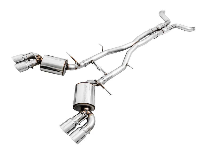 Touring Edition Catback Exhaust for Gen6 Camaro SS/ZL1/LT1, Quad Outlet - Resonated - 4.5" Chrome Silver Tips