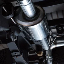 0FG Non-Resonated Catback for '21+ Ford F-150 (With Bumper Cutouts) - 5" Diamond Black Tips image 12