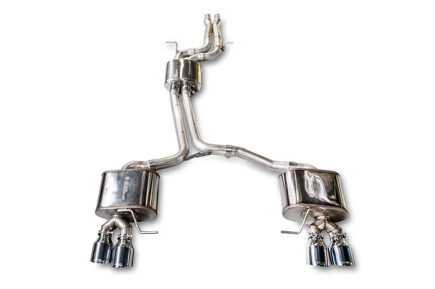 Touring Edition Exhaust for 8R SQ5 - Quad Outlet, Chrome Silver Tips