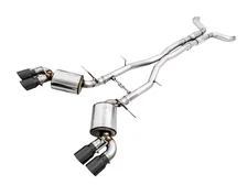 Touring Edition Catback Exhaust for Gen6 Camaro SS/ZL1/LT1, Quad Outlet - Resonated - 4.5" Diamond Black Tips image 1