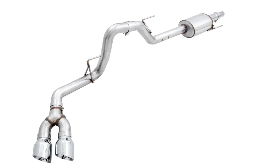 0FG Single Exit Exhaust for '15-'20 F-150 - 4.5" Chrome Silver Tips