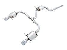 Touring Edition Exhaust for MK7 Jetta GLI w/ High Flow Downpipe (not included) - Chrome Silver Tips image 1