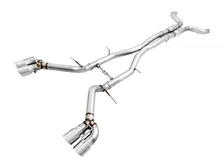 Track Edition Catback Exhaust for Gen6 Camaro SS/ZL1/LT1, Quad Outlet - Resonated - 4.5" Chrome Silver Tips image 1