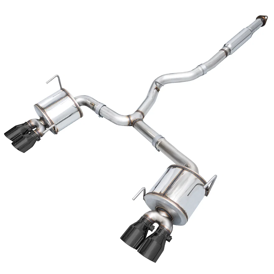 Touring Edition Exhaust for VA STI / GV WRX / GV STI Sedan - 4" Diamond Black Quad Tips for Subaru