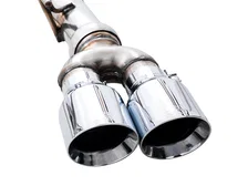 0FG Catback Exhaust for 4th Gen Silverado/Sierra 1500 6.2L (with bumper cutouts) - 4" Chrome Silver Tips image 8