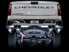 0FG Catback Split Rear Exit Exhaust for 4th Gen Silverado/Sierra 1500 5.3L (With Bumper Cutouts) - Quad Chrome Silver Tips image 7
