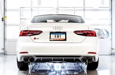 Touring Edition Exhaust for Audi B9 S4 - Resonated - 4" Chrome Silver Tips image 4