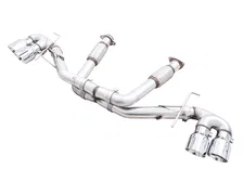 Track Edition Exhaust for C8 Corvette - 4.5" Chrome Silver Tips image 1