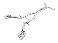 Track Edition Catback Exhaust for Gen6 Camaro SS/ZL1/LT1, Quad Outlet - Non-Resonated - 4.5" Chrome Silver Tips image 1