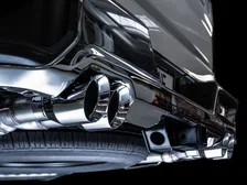 0FG Catback Split Rear Exit Exhaust for 4th Gen Silverado/Sierra 1500 5.3L (With Bumper Cutouts) - Quad Chrome Silver Tips image 9