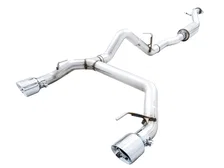 0FG Catback Exhaust for Ford Bronco with BashGuard™ - Dual 4.5" Chrome Silver Tips image 1