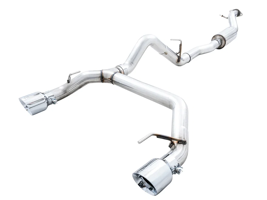 0FG Catback Exhaust for Ford Bronco with BashGuard™ - Dual 4.5" Chrome Silver Tips