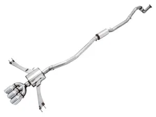 Touring Edition Exhaust for 10th Gen Civic Si Coupe / Sedan (includes Front Pipe) - Triple Chrome Silver Tips image 1