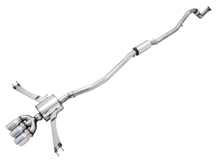 Touring Edition Exhaust for 10th Gen Civic Si Coupe / Sedan (includes Front Pipe) - Triple Chrome Silver Tips