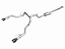 0FG Non-Resonated Catback for '21+ Ford F-150 (With Bumper Cutouts) - 5" Diamond Black Tips image 1