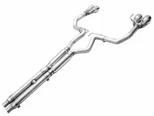 Track Edition Exhaust for S650 Ford Mustang GT Fastback - Quad Chrome Silver Tips image 2