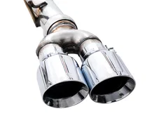 0FG Catback Split Rear Exit Exhaust for 4th Gen Silverado/Sierra 1500 5.3L (With Bumper Cutouts) - Quad Chrome Silver Tips image 4