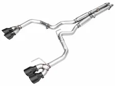 Track Edition Exhaust for S650 Ford Mustang Dark Horse - Quad Diamond Black Tips image 1